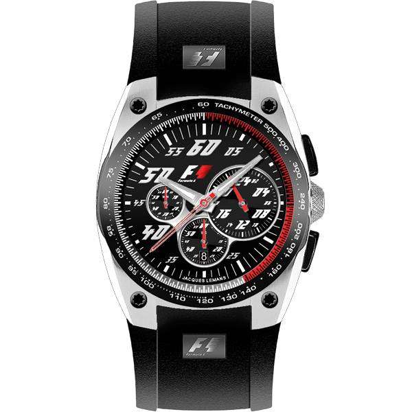 AUTHENTIC Jacques Lemans F5011E: Caoutchouc grain strap (rubber)*** R1 Start ***