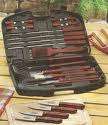 DELUXE 18 PCS BBQ TOOL SET IN CASE PLUS FREE STEAK KNIVES