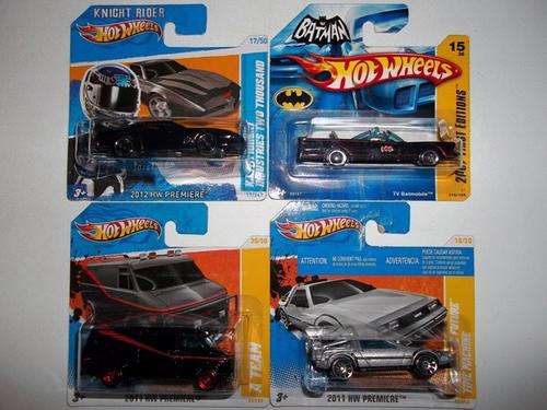 Hot Wheels TV and Movie Hero Car collection - A-Team Van, DeLorean Time Machine, Batmobile, KITT