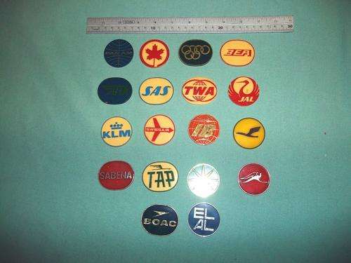 Collection of world airways tokens - PanAm, Swissair, TWA etc.