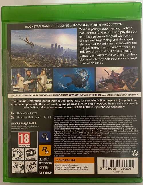 Grand Theft Auto Five - PREMIUM EDITION -(XBOX ONE)