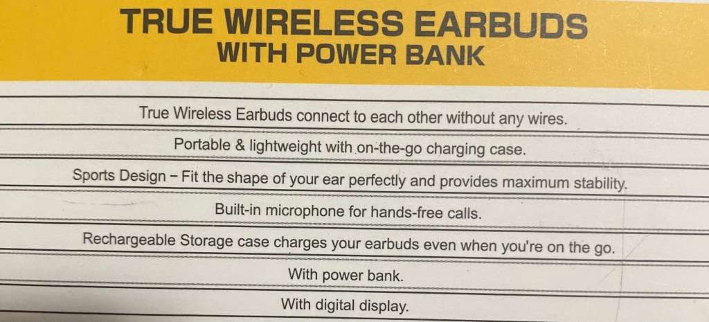 TRUE WIRELESS EARBUDS WITH POWER BANK