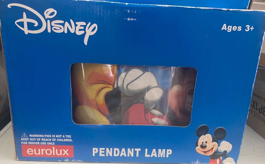 Disney Mickey Mouse Pendant Lamp + 2 Bedside Table Lamps