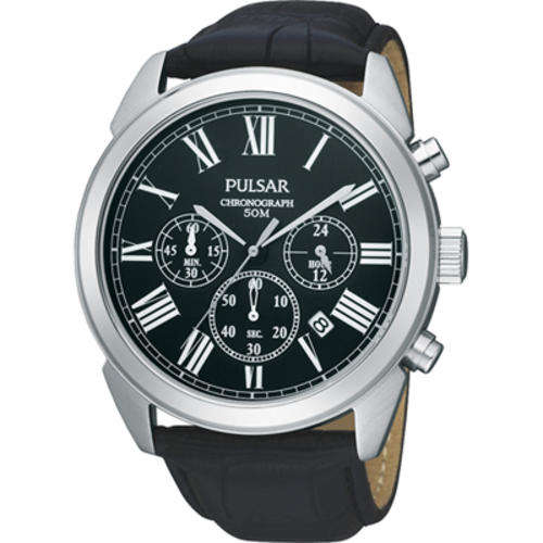 **NEW** PULSAR (BY SEIKO) Black Dial Chronograph Gents Dress Watch(BEST VALUE & QUALITY!!)