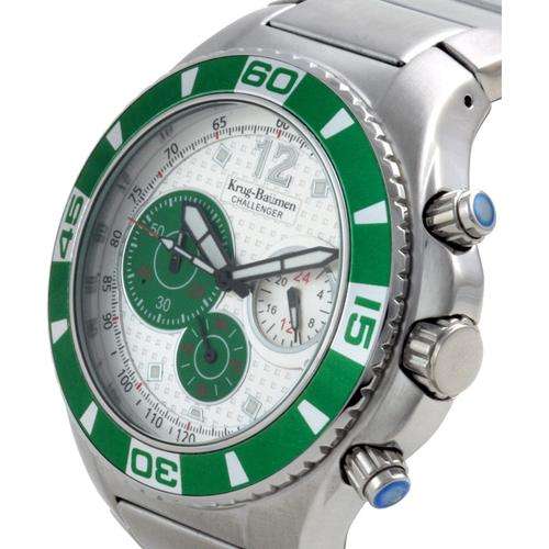 KRUG BAUMEN Mens Challenger Silver Chronograph Watch"BRITISH MASTERPIECE!!"