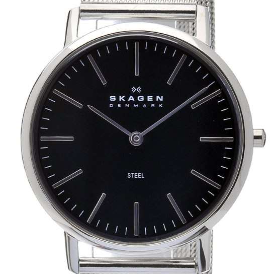 SKAGEN (DENMARK)  Stainless Steel Quartz Mesh Band Gents Watch "EXTREMELY COMFORTABLE!!"