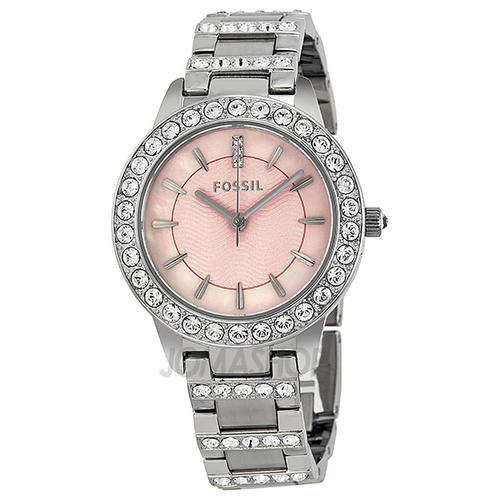 **NEW** FOSSIL Glitz Stainless Steel Pink Dial Quartz Ladies Watch(STUNNING TIMEPIECE!)