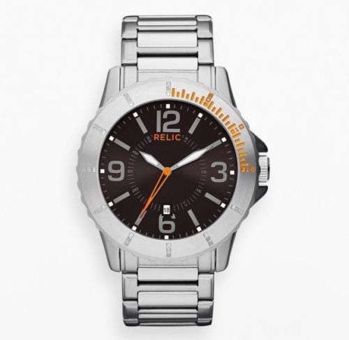 **NEW** RELIC (By FOSSIL) Gresham Silver Gents Quartz Sports Watch"GREAT VALUE"