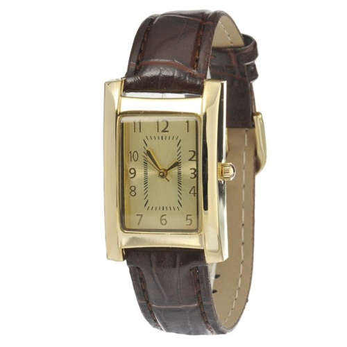 **NEW** FMD (By FOSSIL) Merona Gold Tone Brown Leather Ladies Quartz Dress Watch