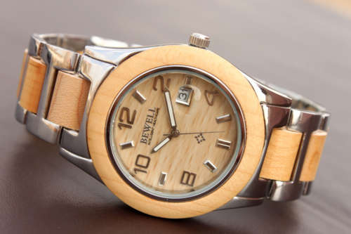 BEWELL Wood & Stainless Steel Combination Gents Quartz Dress Watch "LIMITED EDITION!!"