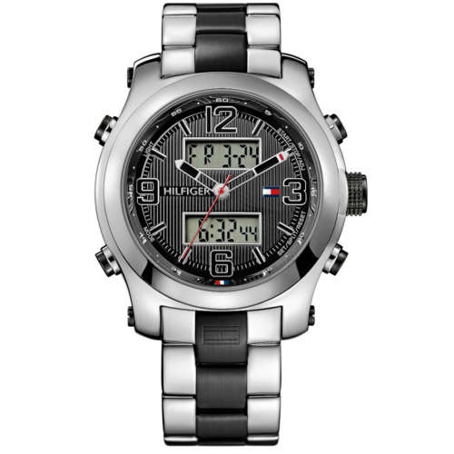 TOMMY HILFIGER Black Dial 2-Tone Gents Dress Watch(BRAND NEW WITH ALL DOCUMENTS!!)