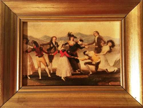 TRIO OF SMALL FRAMED SPANISH PAINTINGS BY FRANCISCO GOYA