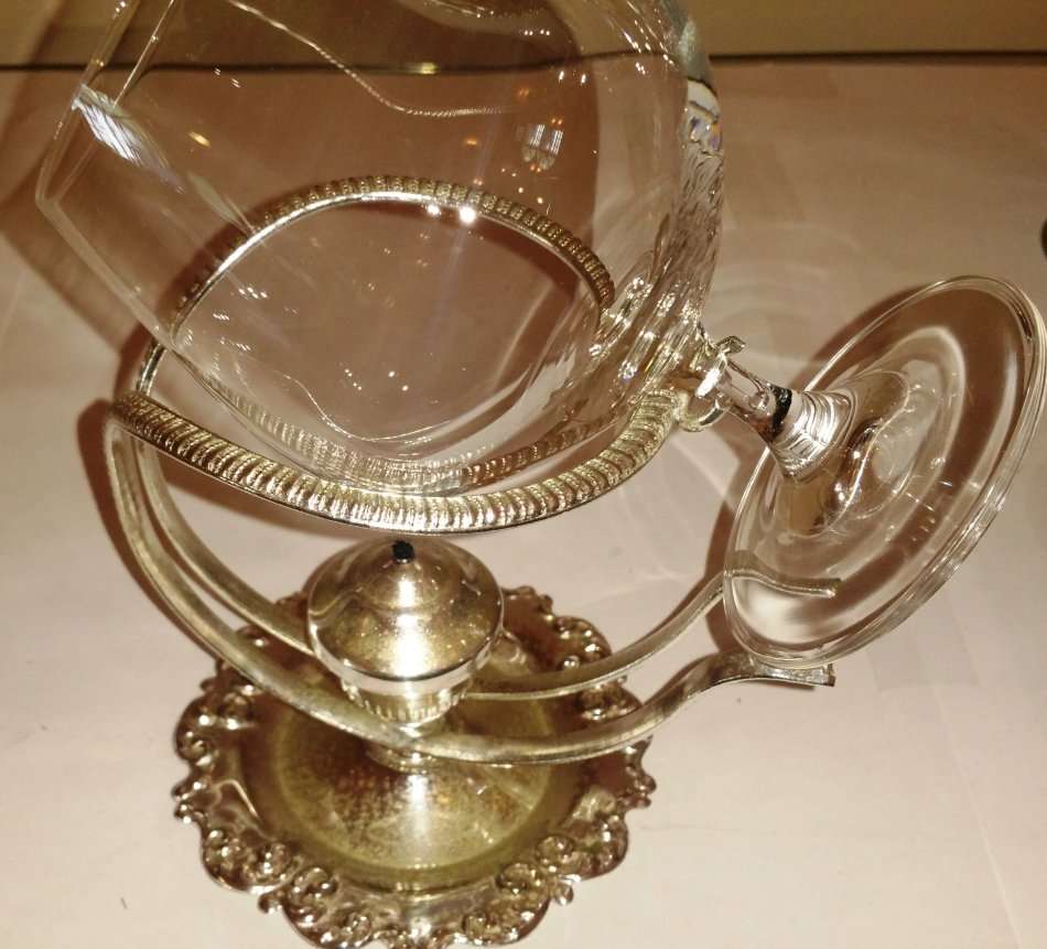 VINTAGE BRANDY / COGNAC WARMER AND ONE BOHEMIA CRYSTAL GLASS BRANDY / COGNAC SNIFTER