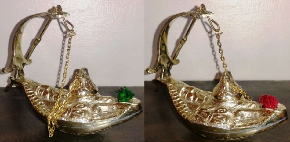 ANCIENT ROMAN BRONZE / BRASS OIL LAMP