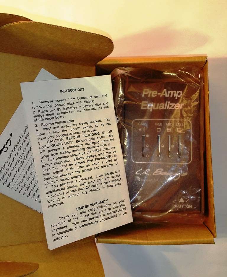 L. R. BAGGS PRE-AMP EQUALIZER FOR ACOUSTIC GUITAR ~ RARE VINTAGE