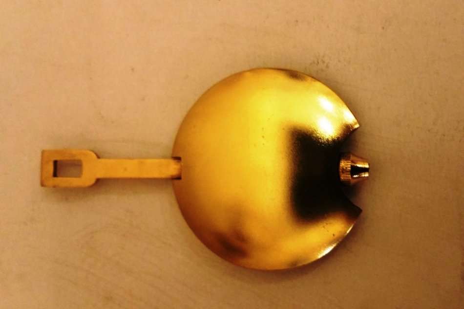 BRASS PENDULUM FOR MANTEL CLOCK [OR OTHER PENDULUM DEDICATED TO FUNCTION INSIDE THE CLOCK CASING]