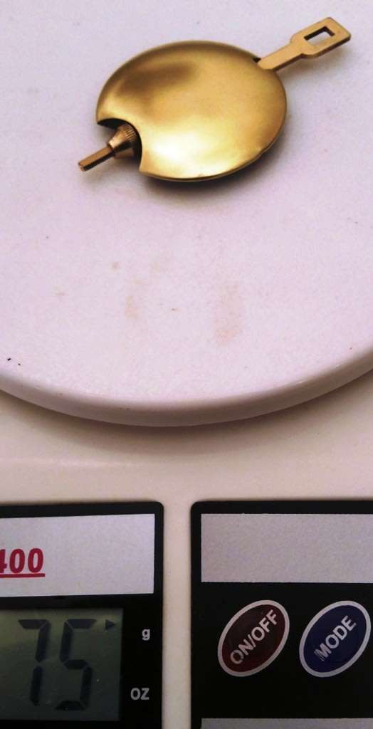 BRASS PENDULUM FOR MANTEL CLOCK [OR OTHER PENDULUM DEDICATED TO FUNCTION INSIDE THE CLOCK CASING]