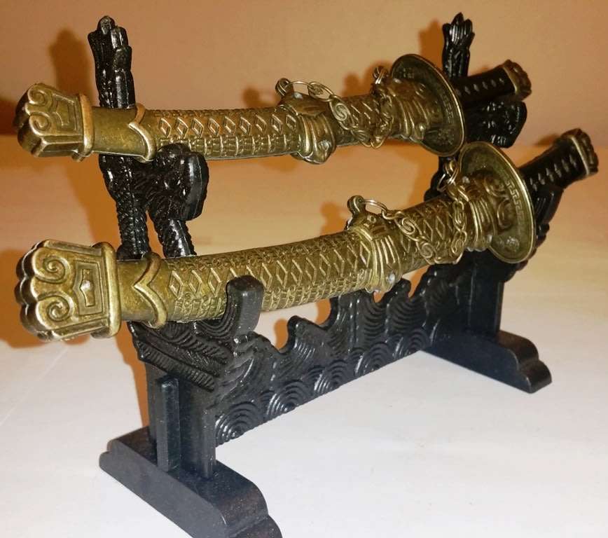 KATANA SAMURAI DOUBLE SWORD SET ~ LETTER OPENING SET