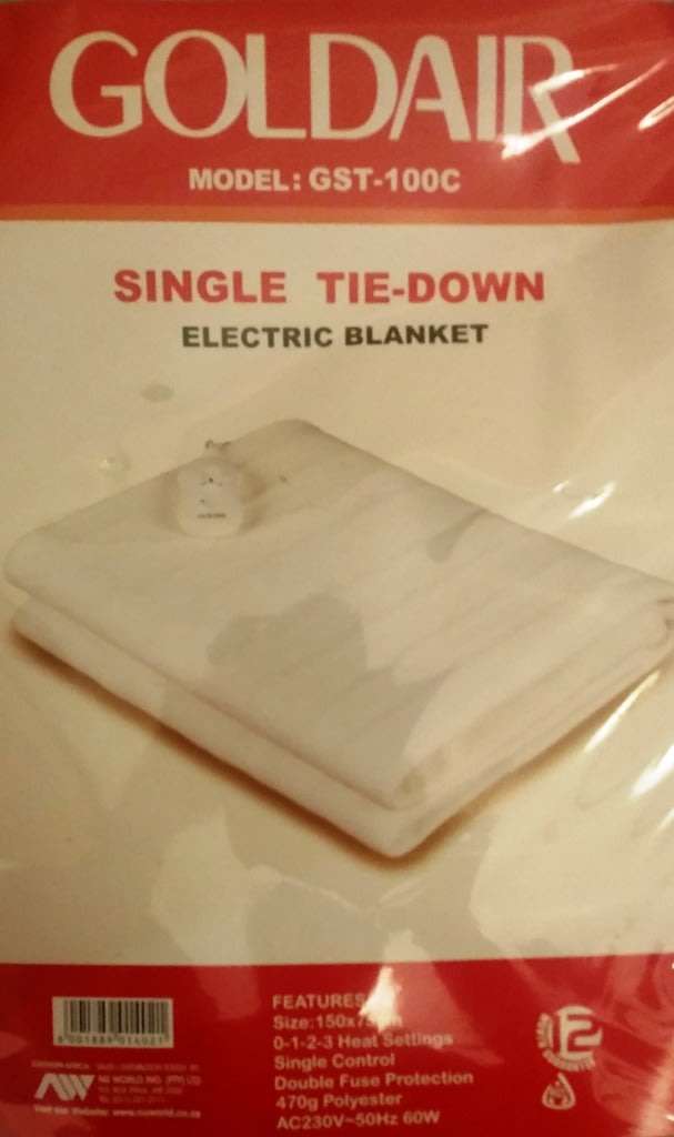 GOLD AIR SINGLE TIE-DOWN ELECTRIC BLANKET
