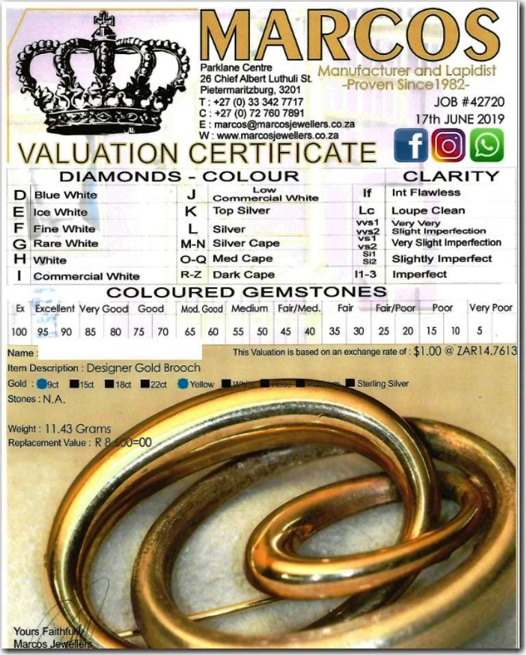 DESIGNER GOLD BROOCH