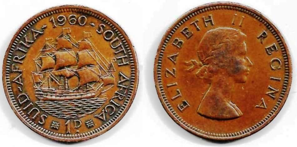 1 PENNY (1D)  ZAR ~ 1960
