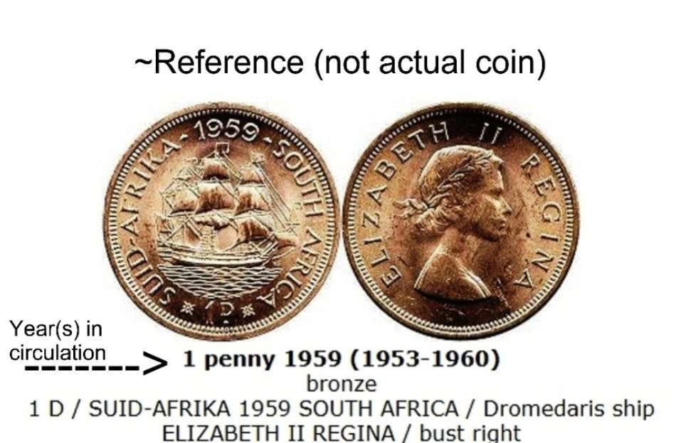1 PENNY (1D)  ZAR ~ 1960