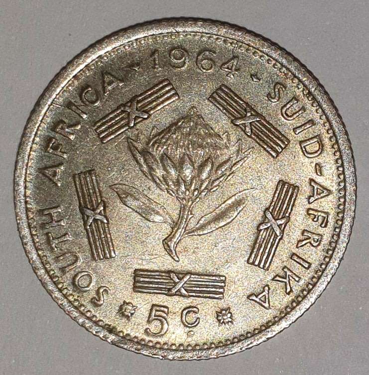 5 CENTS RSA REPUBLIC ~ 1964 [B]