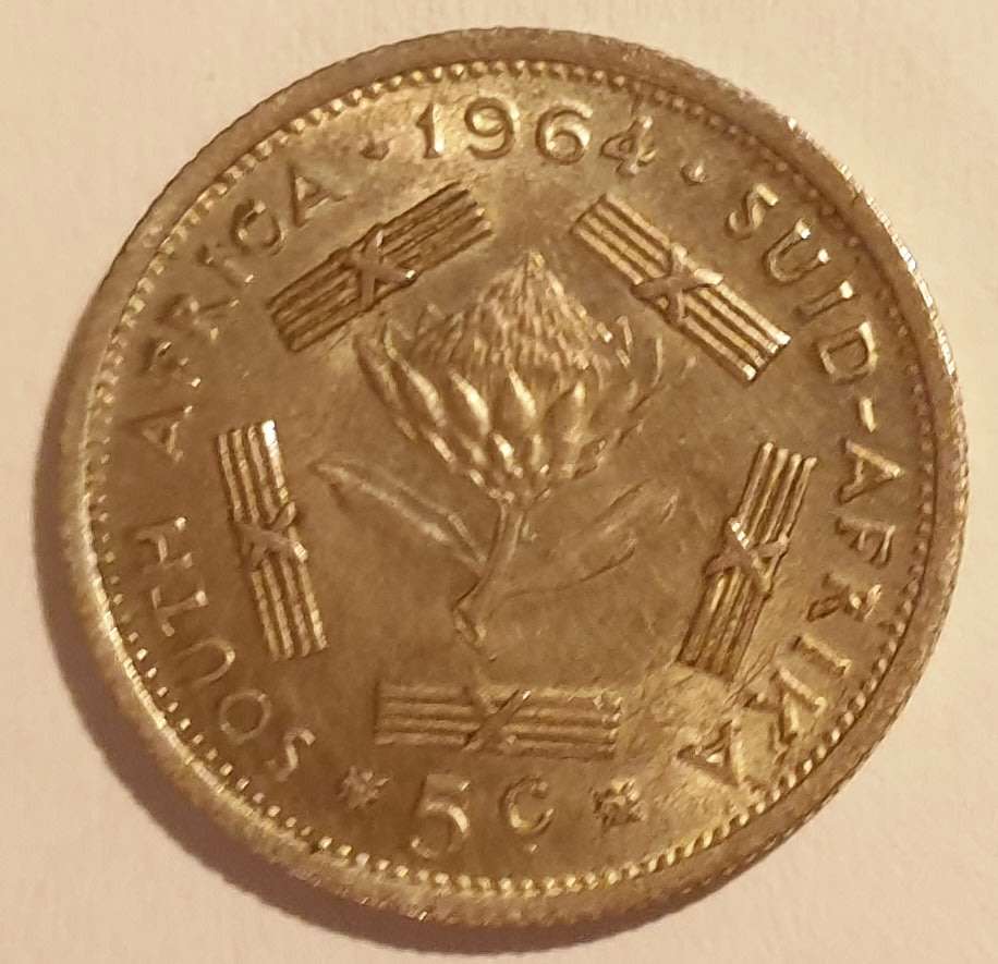 5 CENTS RSA REPUBLIC ~ 1964 [B]