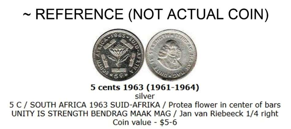 5 CENTS RSA REPUBLIC ~ 1964 [B]