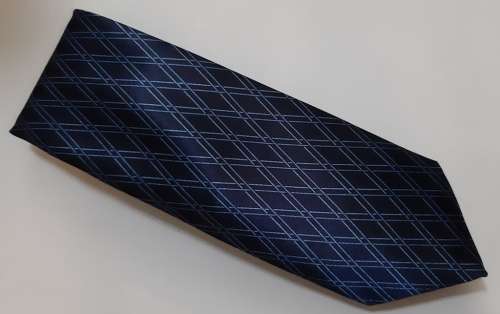 DARK BLUE WITH DOUBLE LIGHT STRIPES IN DIAMOND SHAPE MENS TIE