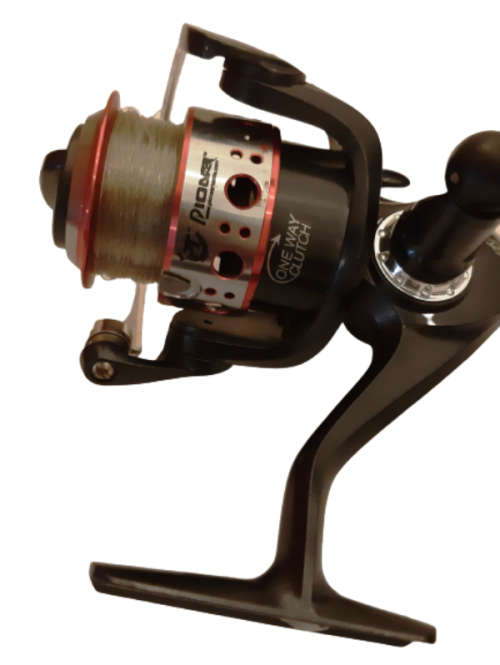 TWO PIONEER FISHING REELS ~ STANDARD CONVENTIONAL: MUSTANG and PINK COMBO
