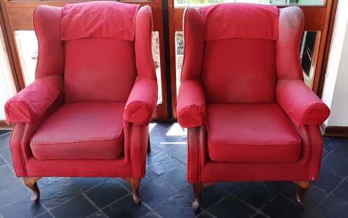 TWO WINGBACK CHAIRS