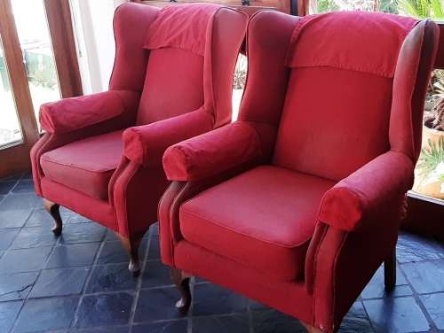 TWO WINGBACK CHAIRS