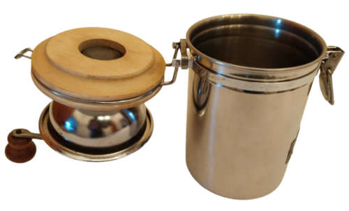 COFFEE GRINDER ~ STEEL VACUUM SEALED CONTAINER