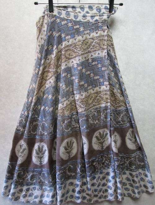 Vintage Boho Wrap Around Go East 100% Cotton Skirt - Free size