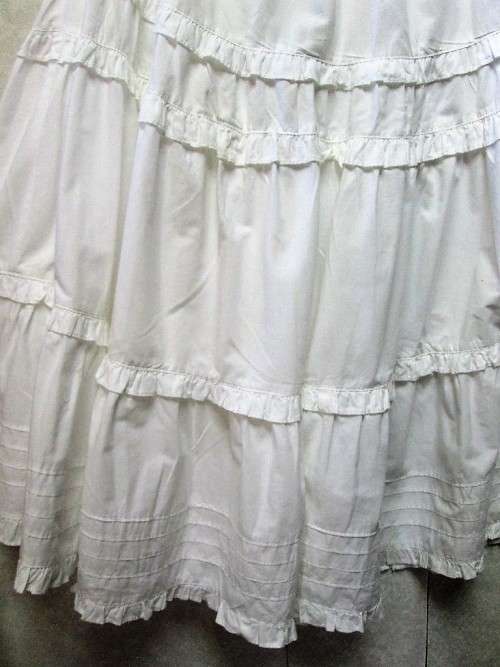 Vintage White Cotton Skirt/Petticoat - Elastic Waist 78cm-104cm