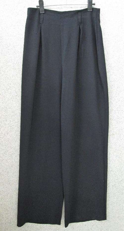Vintage High Waist Black Polyester Pants - Size 32 (Waist 63cm, Hip 100cm) *Quality Brand