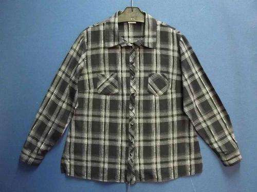 100% Cotton Black, White & Silver Ladies Check Shirt - Size 38 * Quality Brand