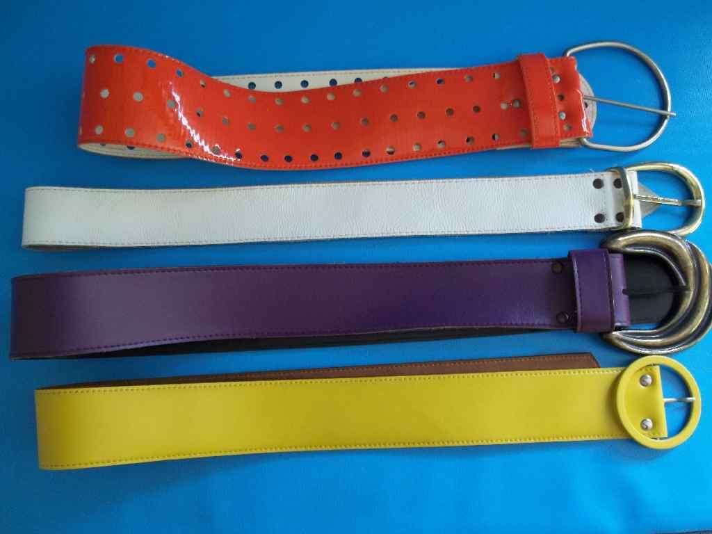 Four 1980's Belts (The White One Is Leather)