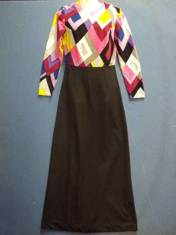 Vintage Long Length Evening Dress - Size 34