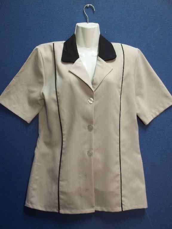 Stone & Black Polyester Work Wear Shirt - Chest 96cm