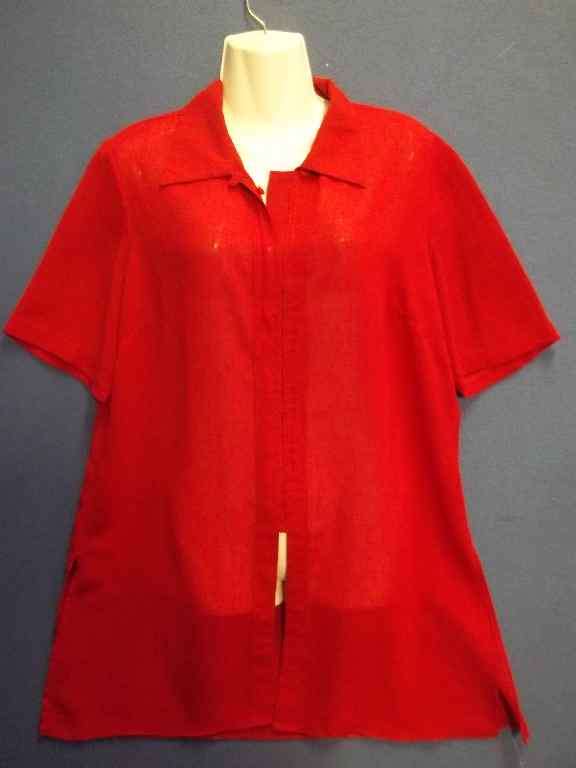 Long Length 100% Polyester Red Shirt - Size 36 * Quality Brand