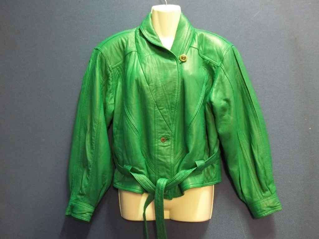 Vintage Bright Green Genuine Soft Lambskin Jacket - Chest 108cm
