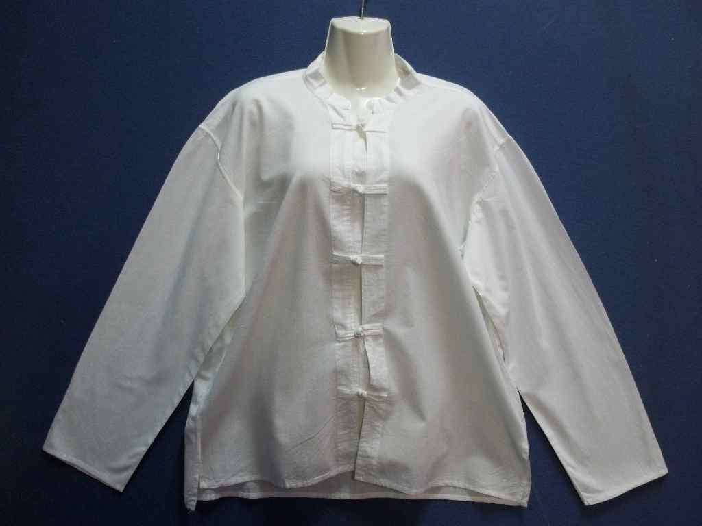 White Cotton Long Sleeve Shirt - Chest 122cm