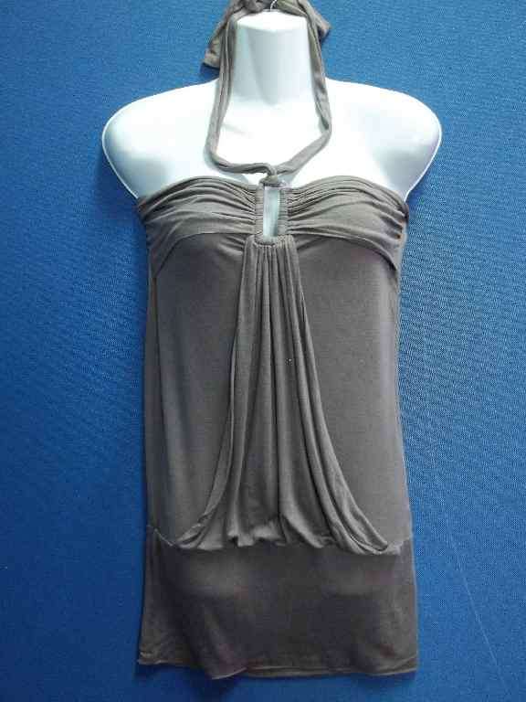Brown Strapless Stretch Halterneck Top - Chest 74cm