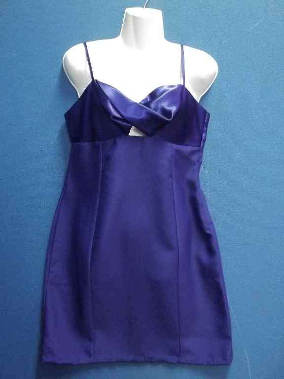 Short Purple Strappy Evening Dress - Size 36 * Quality Brand