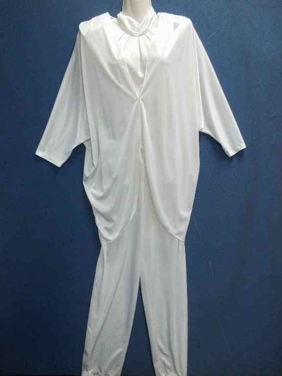 Vintage White Satin Sleeveless Pantsuit + Jacket - Size 34