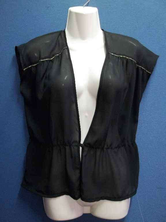 Vintage Chiffon Short Sleeve Evening Jacket - Chest 87cm