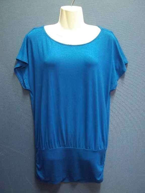 Long Length Blue TunicStyle Stretch T-Shirt - Size 36