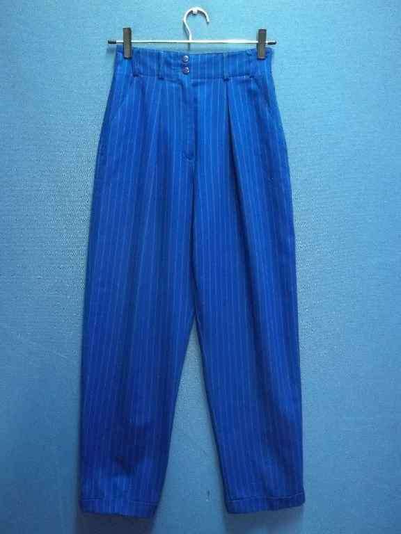 Blue/Green Stripy Vintage Pants - Size 34